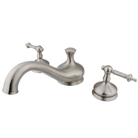 Templeton Double Handle Deck Mounted Roman Tub Faucet, Brushed Nickel