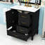 Meuble-lavabo 3 tiroirs avec lavabo, portes et tiroirs à fermeture en douceur et patins réglables-50094838