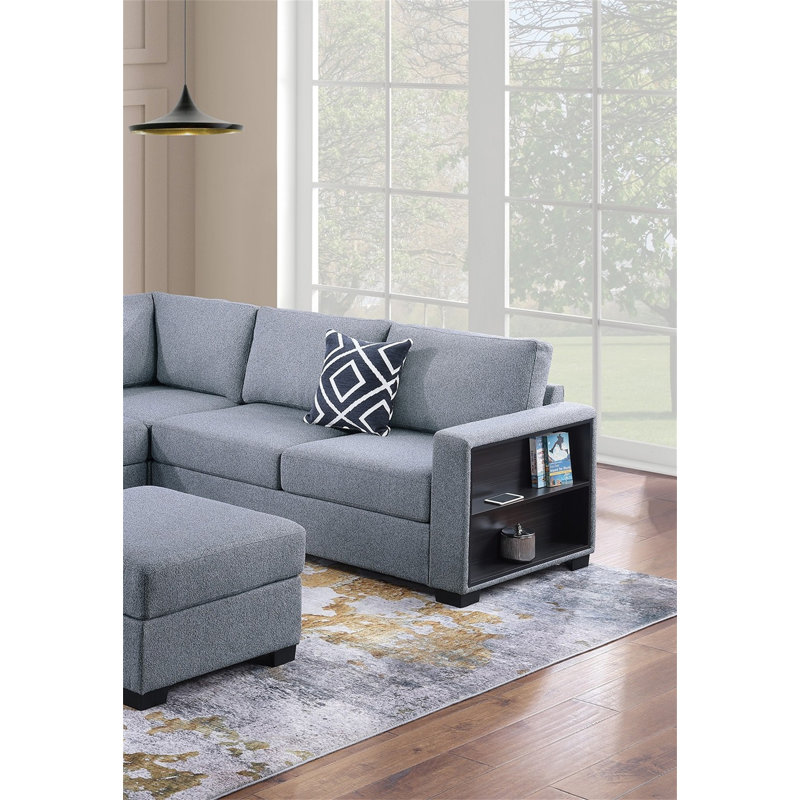 Ensemble de canapé modulaire 4 pièces Contemporary, Boucle gris