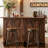 63-Inch Home Bar Unit Wine Bar Table With 2-Tier Storage Shelves And Footrest For Home Pub-123298105