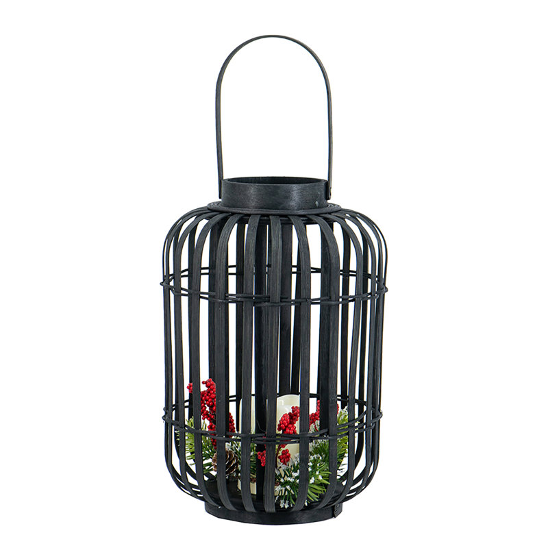 Poly Rattan Led Lantern, Realistic White Led Candle, Timer Function, Warm Flickering Glow, Ideal For Living Room/entryway/bedroom (3 Aa Batteries Not Included)