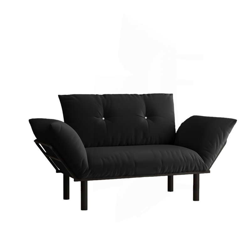 Ewald Upholstered 49'' Sofa, Black Fabric