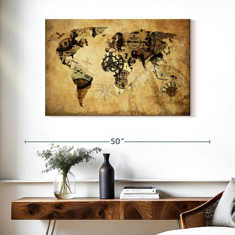 Carte du monde Aliaz Time, H 26 po x l 39 po