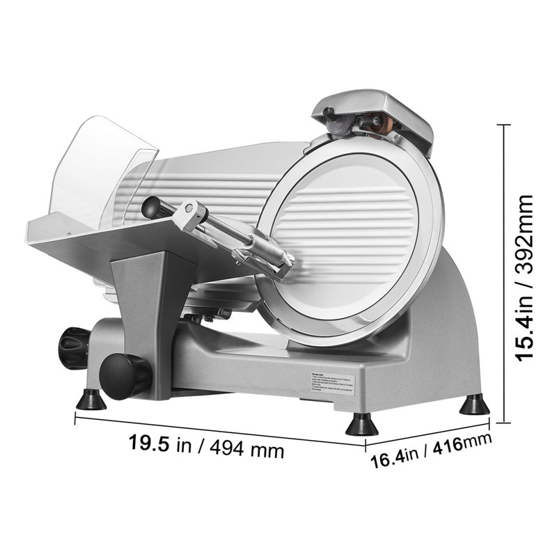 340W Electric Meat Slicer with Stainless Steel Blade and Blade Guard