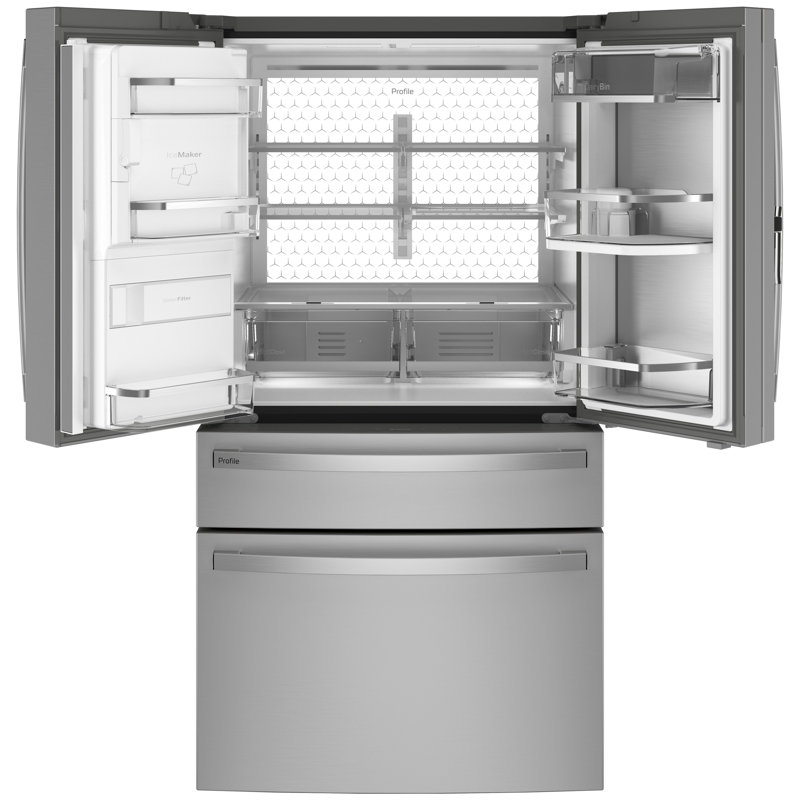 GE Profile 22.4 Cu. Ft. Smart Counter-Depth Fingerprint Resistant 4-Door French-Door Refrigerator with Door In Door