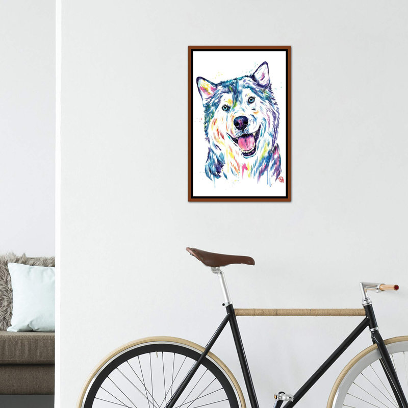 Husky sibérien par Lisa Whitehouse - impression d'art graphique, H 26 po x l 18 po x 1,5 po, Pas de tapis