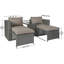 Ensemble de canapé modulaire d'intérieur et d'extérieur avec table et repose-pieds-372554847