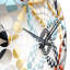 Horloge murale géométrique bleue et jaune-101236145