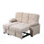 Canapé-lit modulaire réversible 97,5 po en velours beige-1472408876