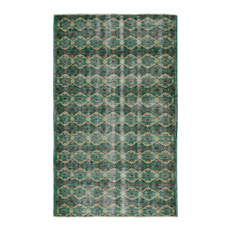 Hand Knotted Wool Area Rug, Rectangle 3'8" x 6'4"