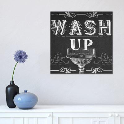 Chalkboard Bath Signs III by June Erica Vess - Wrapped Canvas Print