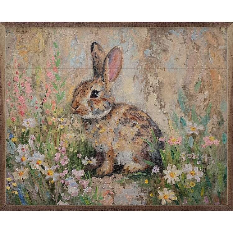 Spring Bunny par Nina Art, H 16 po x l 20 po