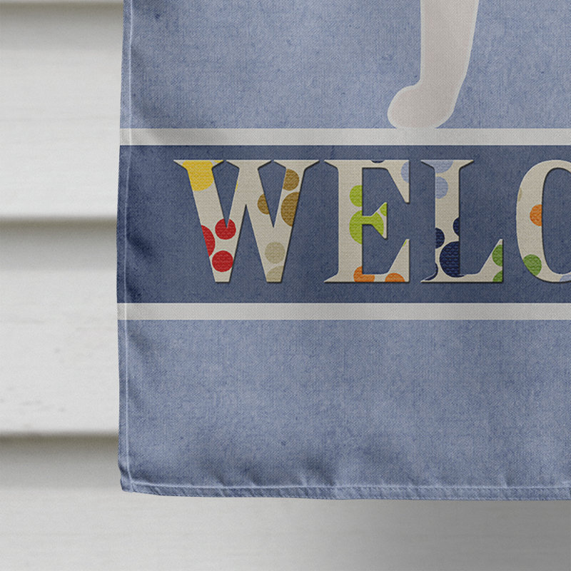 Polyester 2 côtés 40 x 28 po welcome drapeau maison, Beagle debout