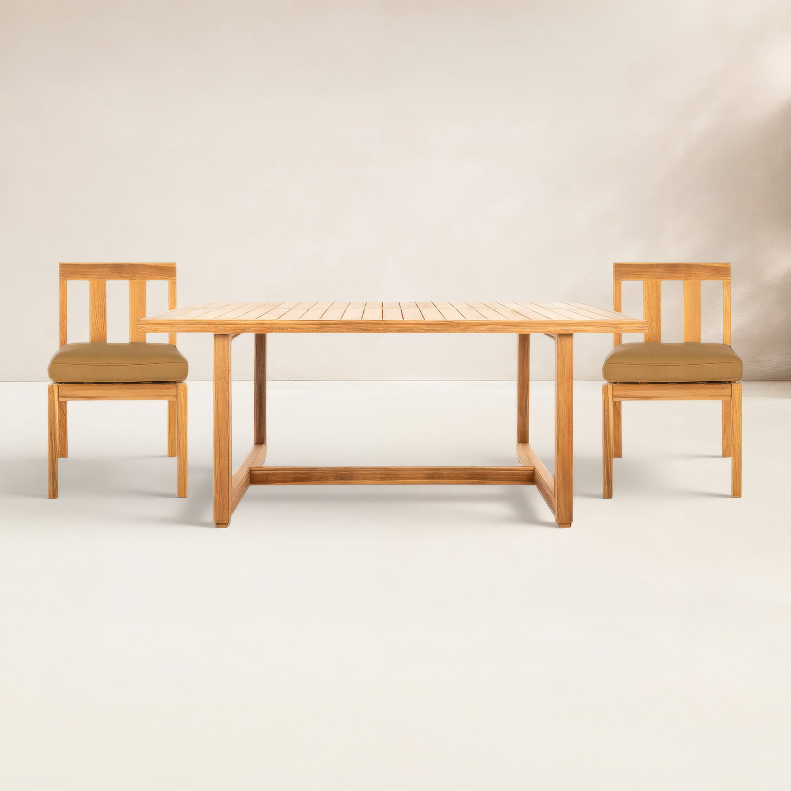 Melrose 4-Person Teak Outdoor Dining Set, Brown