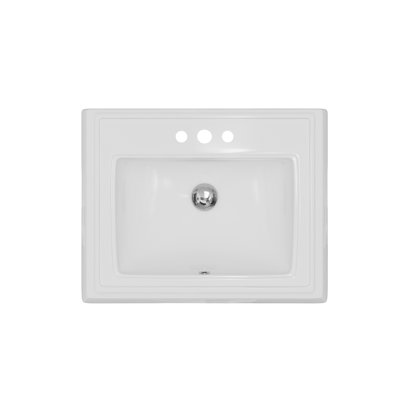 Karran Valera 23" Rectangular Top Mount Vitreous China Bathroom Sink in White