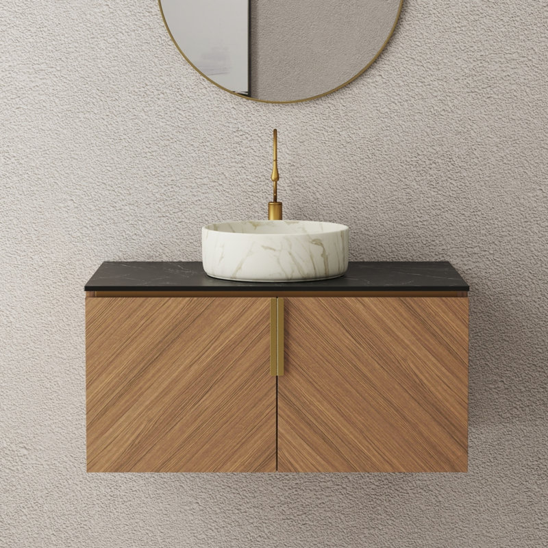 Meuble-lavabo 36 po avec lavabo rond en céramique