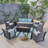 Bellucci 7 - Person Patio Conversation Set with Cushions-750484148