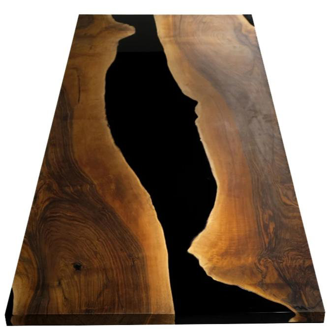 Thyria Walnut Wood Dining Table, 48" W x 96" L 