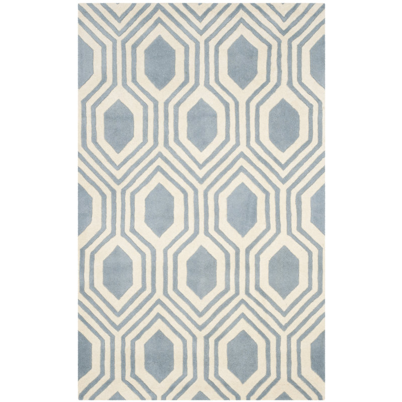 Deedie Hand Tufted Wool Geometric Rug, Rectangle 5' x 8'