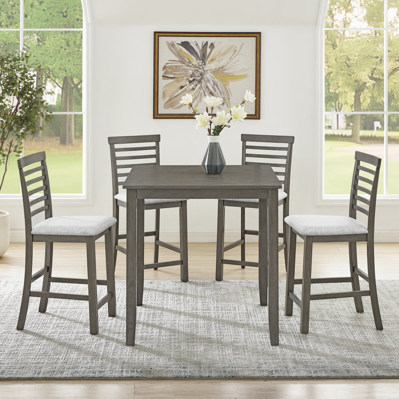 Xyora Retro Dining Bar Table Set with Ergonomic Chairs, Space-Saving Storage