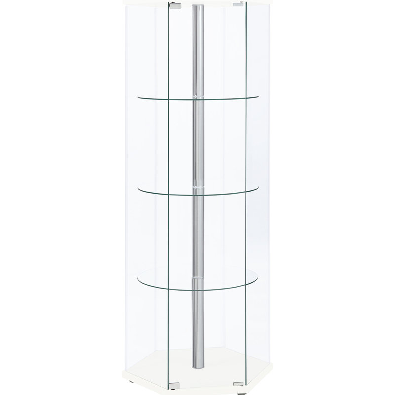 Vitrine à quatre tablettes en verre blanc