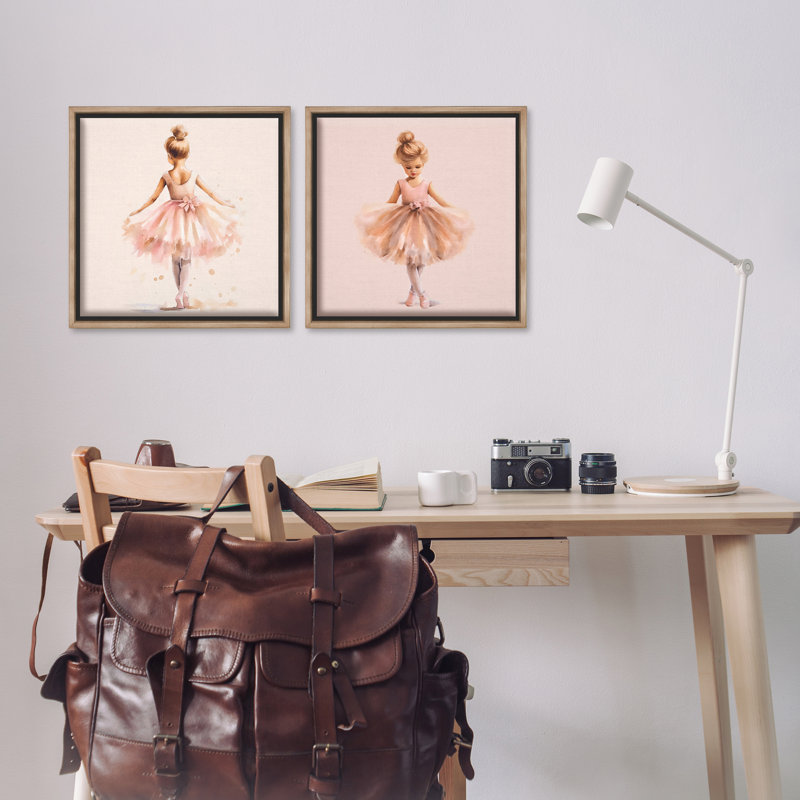  «Ballerina Dancing Stars», ensemble de 2 toiles flottantes encadrées par Andrea Haase, H 18 po x l 18 po
