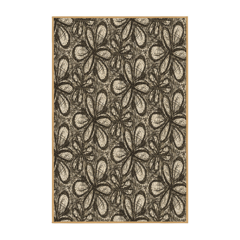 Tapis brun en laine florale Guillory, Rectangle 2 pi x 3 pi