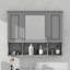 Armoire à pharmacie murale, armoire de salle de bain moderne avec miroir, tablettes ouvertes-118436604