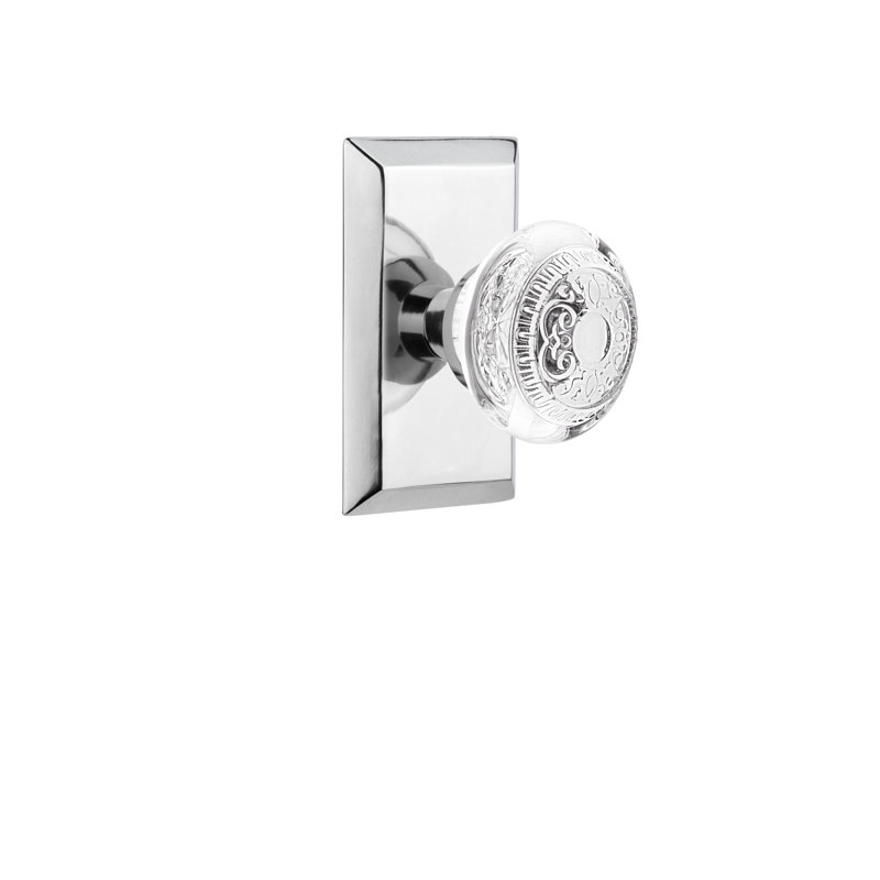 Plaque Studio avec œuf en cristal et poignée de fléchettes, 2 3/4 po, Chrome brillant