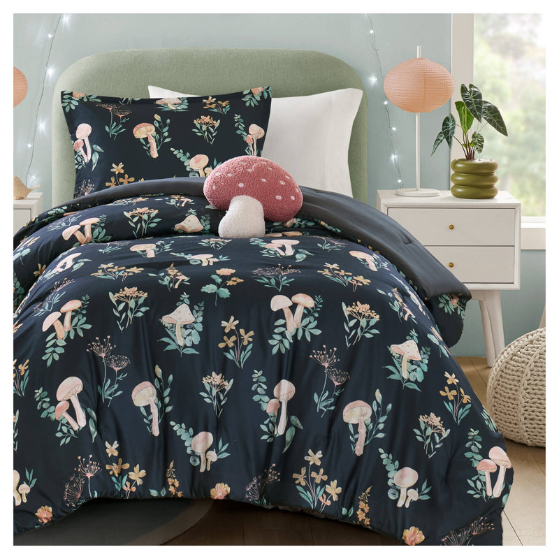 Ensemble d'édredon avec coussin décoratif 3 pièces Mushroom Garden