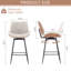 Walnut Bentwood & Faux Leather Swivel Bar Stool with Metal Legs and Footrest-1010602714