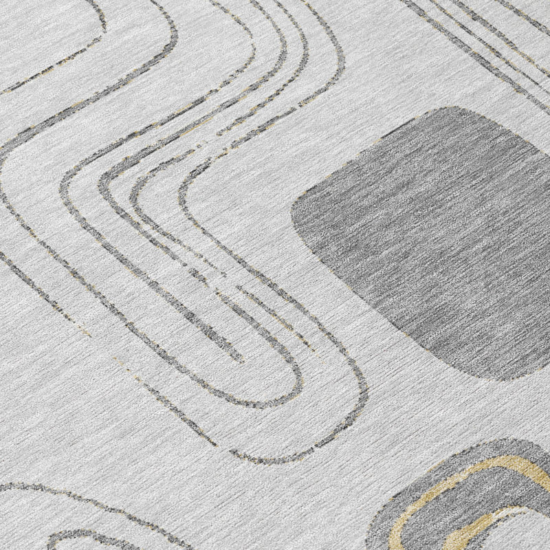 Tapis intérieur / extérieur gris Aelira, 8 pi x 8 pi