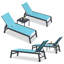 Ensemble de chaises longues inclinables 64,17 po Lanece-295515715