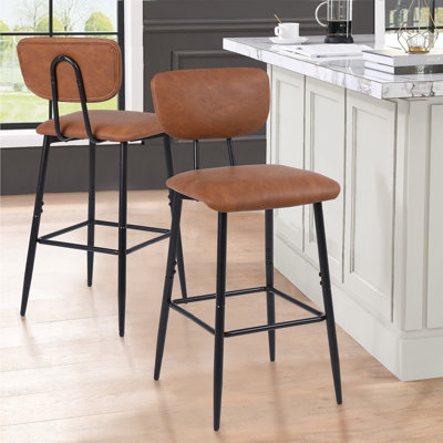 Upholstered Bar Stool with Steel Frame