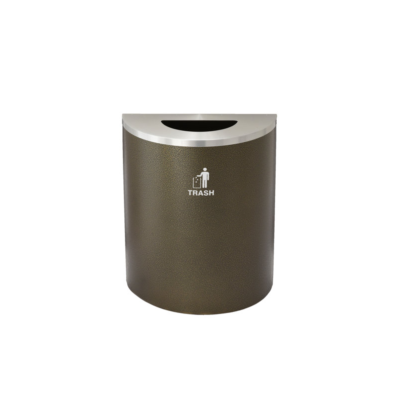 Poubelle, Filon bronze / aluminium satiné, 29, H 28,5 po x l 24 po x P 12 po