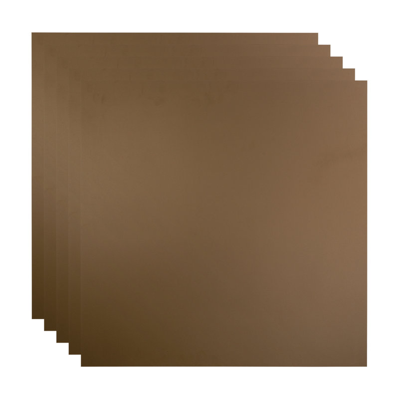Panneau de plafond décoratif plat en vinyle 2 pi x 2 pi FASÄDE, Bronze argenté