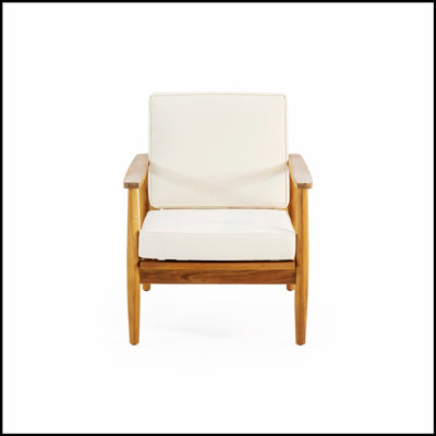 Fauteuil club Willowbrook - siège d'extérieur en bois d'acacia durable avec panneau à lattes pour un mobilier de patio élégant et résistant aux intempéries