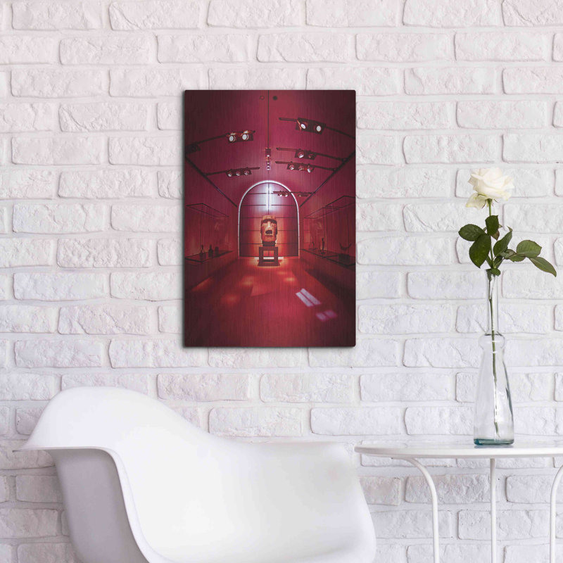 Ebern Designs «Red Sculpture» par Sebastien Lory, art mural en métal, 12 po x 16 po, H 24 po x l 16 po