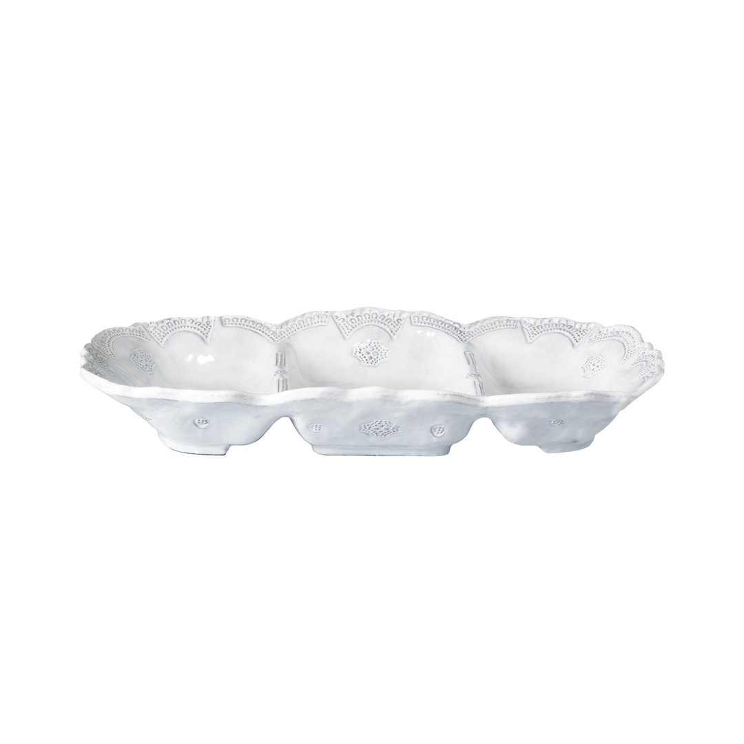 VIETRI Incanto Terra Marrone Divided Serving Dish VIETRI