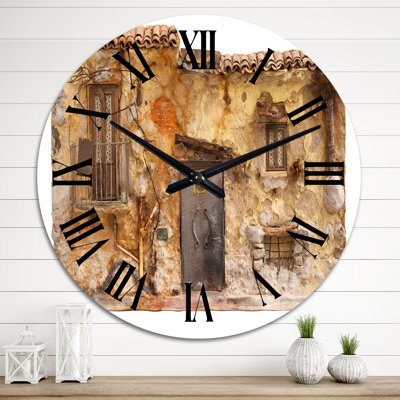 Sketch Of Old Europe Street Iii - Children'S Art Wall Clock