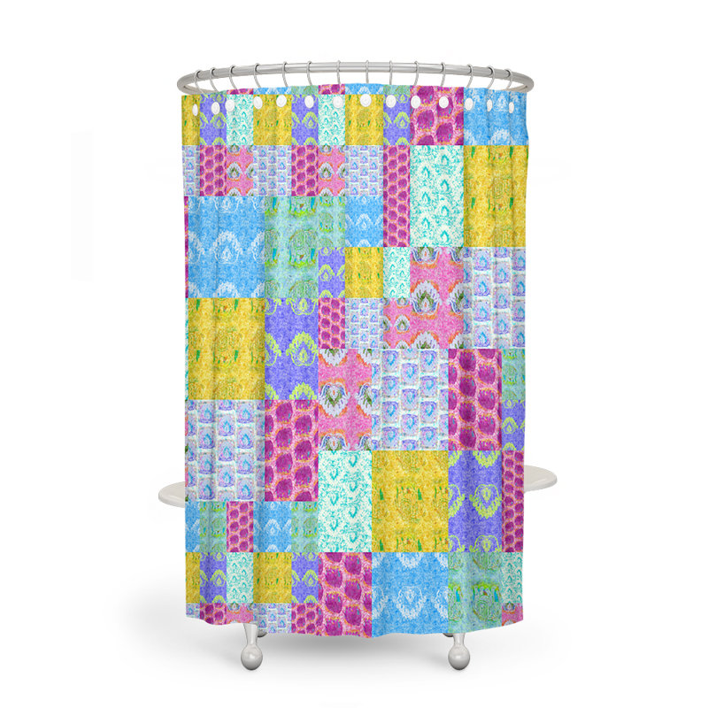 Patchwork Shower Curtain, 83" H x 70" W