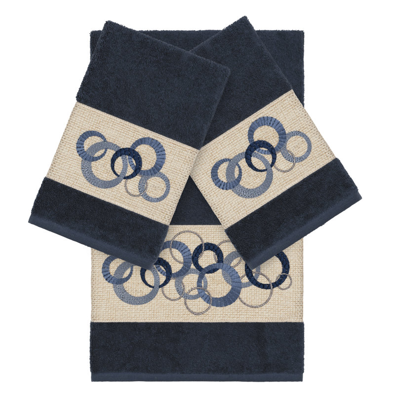 Ensemble de serviettes 3 pièces Annabelle Textiles, Bleu minuit