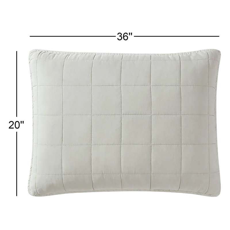 Stonewashed Lyocell Rayon Sham, King, Bone