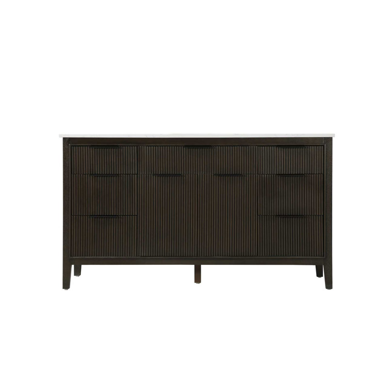 Meuble-lavabo simple 60 po en chêne chocolat, Chêne chocolat, 60"