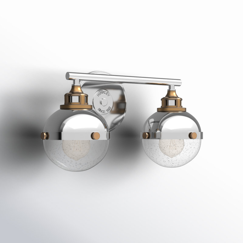 Fletcher Polished Nickel & Heritage Brass 2-Light Vanity Sconce