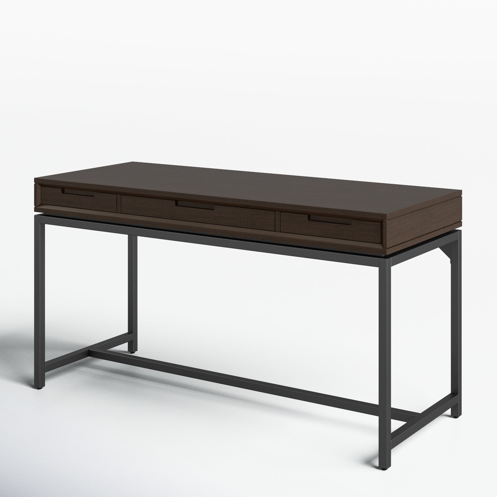 Lars Writing Desk, 31.50" H x 60" W x 24" D, Hickory Brown/Black