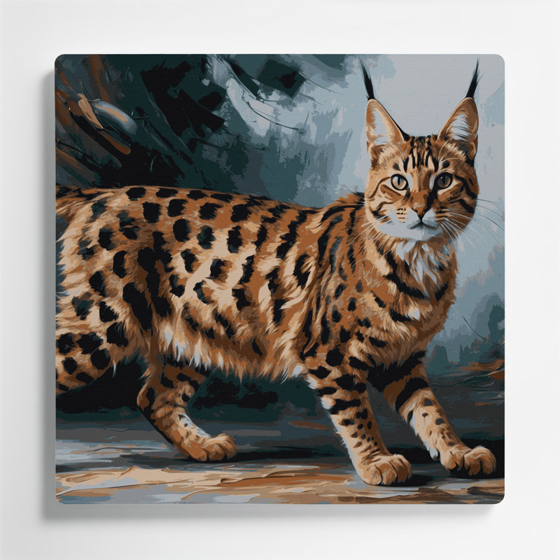 «Cats Pixiebob», art mural en métal gris