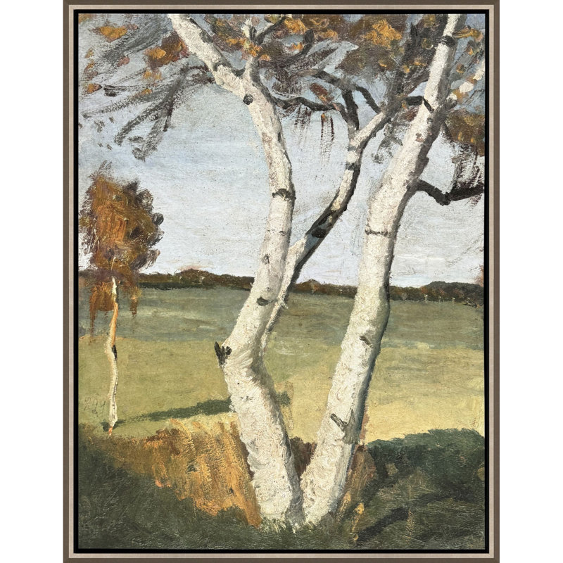 Bouleau dans une toile de paysage