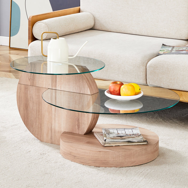 Table basse Varese, Clair, H 17 po x l 35,4 po x P 27,5 po, Bois clair