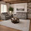 5 Seater Reclining Leather Sofa-2021351643